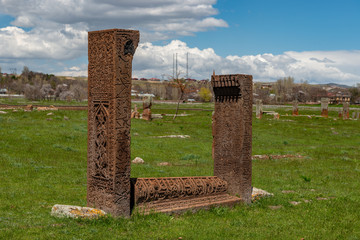 Ahlat, Bitlis - Turkey. The widest cemetery in the world: Selçuk Cemetery in Ahlat.