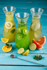 A glass of lemon soda with fresh mint