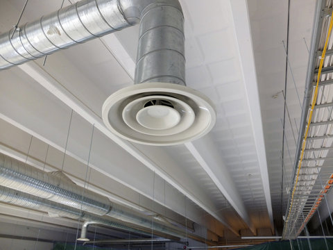 Ventilation grill on the construction site - Powered by Adobe