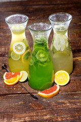 A glass of lemon soda with fresh mint