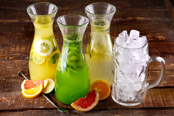 A glass of lemon soda with fresh mint