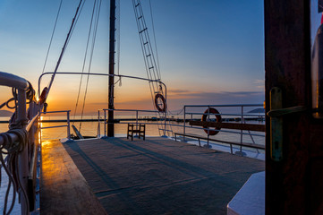 Sunset at sea from the ship