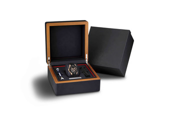 black watch on a box isolated on white