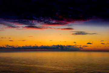 Beautiful sunset seascape panorama