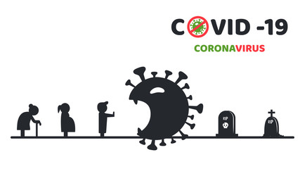Simple Icon Vector. The doctor who raised his hand stopped the corona virus that killed many sick people around the world.