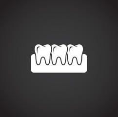 Tooth related icon on background for graphic and web design. Creative illustration concept symbol for web or mobile app