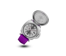 violet leather watch for men