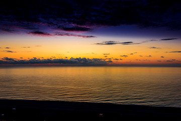 Beautiful sunset seascape panorama