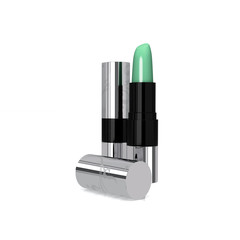 green lipstick isolated on white