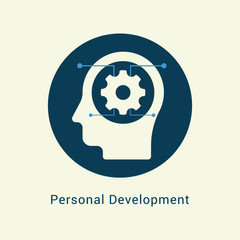 Personal Development icon concept with human head