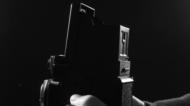 old camera on dark background
