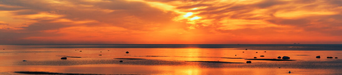 Baltic sea - early morning sunrise over the sea.