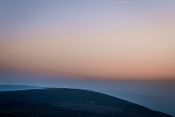 Hazy Twilight Sky Over British Countryside