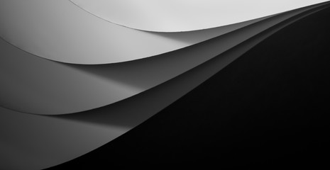 
Black and white paper sheet waves