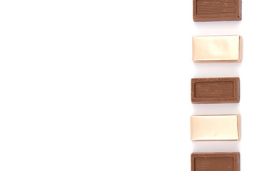 Chocolate, chocolates on a white background