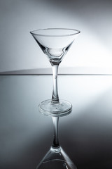 Glass martini on a white background and glass
