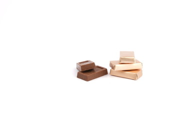Chocolate, chocolates on a white background