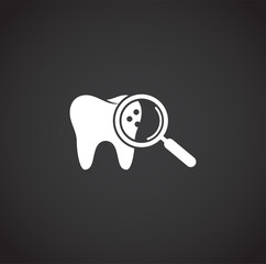 Tooth related icon on background for graphic and web design. Creative illustration concept symbol for web or mobile app