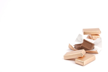 Chocolate, chocolates on a white background