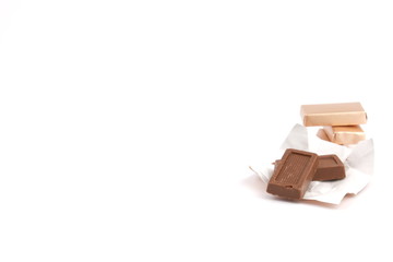 Chocolate, chocolates on a white background