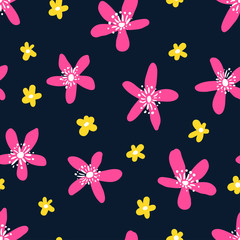 seamless abstract cute flowers