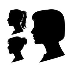 Women profiles illustration