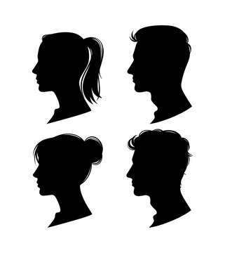 Woman and man profiles