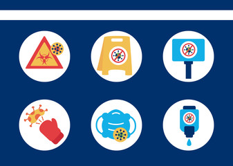 bundle of stop covid19 icons