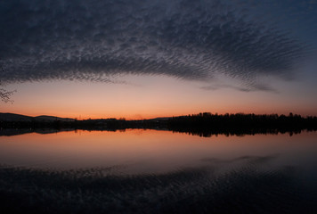 sunset over lake