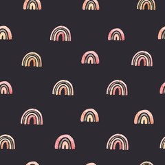 Seamless childish watercolor pattern. Colorful rainbow kids background. Perfect for textile, fabric, wrapping paper, linens, wallpaper, apparel