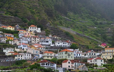 Fototapeta na wymiar Old village at the mountainside at Madeira island, Portugal