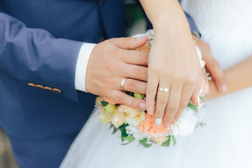 Obraz na płótnie Canvas stylish wedding rings for wedding marriage ceremony