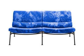 blue double chair isolated on white