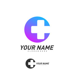 Fototapeta premium Initial C plus logo design vector template, Creative Health logo concepts