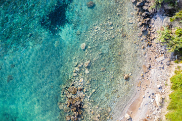 Aerial summer beach photo and sea 