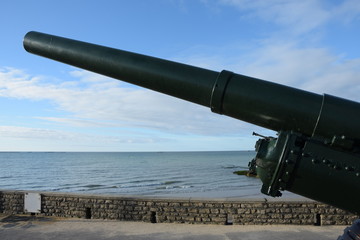 Kanone in Arromanches-les-Bains, Normandie