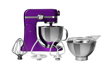 purple set of heavy duty food mixer