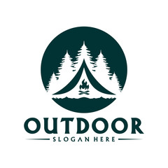 Camping Outdoor logo design vector template, Creative Camping logo concepts