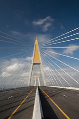 Fototapeta na wymiar bridge, architecture, sky, cable