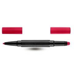 red lip liner isolated white