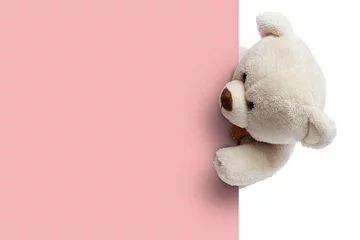 Fotobehang Adorable  teddy bear with empty space for commercial use © mathefoto