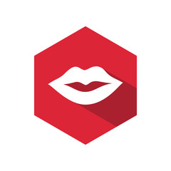 Human lips icon, mouth vector illsutration design, red and white color