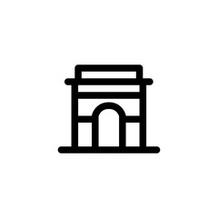 Arc de Triomphe Monument Paris France Landmark Outline Icon Vector Illustration
