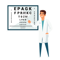 Vector character doctor ophthalmologist check