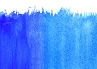 Blue on white abstract watercolor background