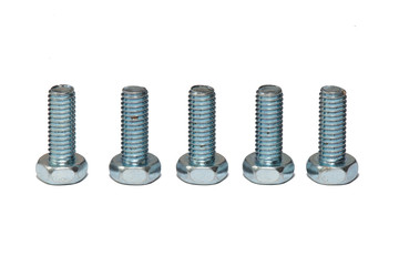 Steel screws isolated on a white background.