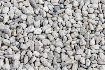 background or texture, white gravel, flat lay of rocks