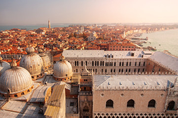 Venice,Italy. Aerial  view from San Marco Campanile.