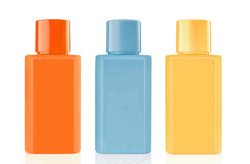 set of perfume bottles isolated on white