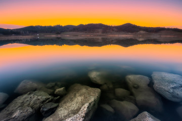 Fototapeta na wymiar Lake view. Amazing images taken with long exposure.